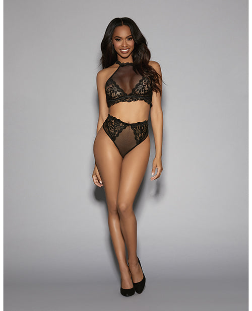 Euphoria Bra Set W/detachable Garters & Hose Black